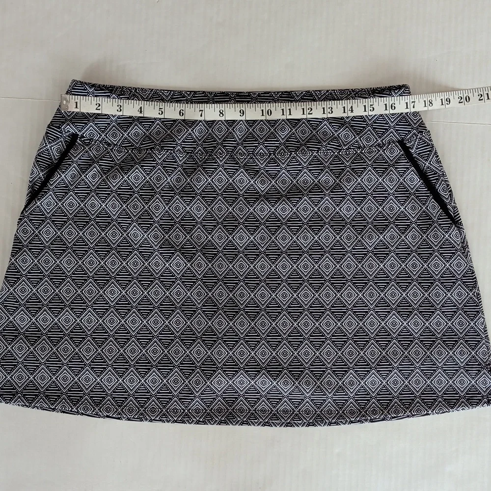 Sigrid Olsen Golf and Tennis Skirt Skort XL White Black Pockets